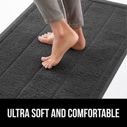 GORILLA GRIP Dirt Grabber Door Mat Durable Mesh for Indoor Outdoor Use | Front Door Mat Outside Entrance, 35X23, Heavy Duty Dirt Trapper, High Traffic Mud Scraper, Low Profile Welcome Mat, Dark Gray
