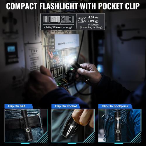 Rechargeable Tactical Flashlights, High Lumens Small Mini USB-C LED Flashlight, Compact EDC Flash Light, 4 Modes&Memory Function, Waterproof Pocket Lights for Home,Camping,Emergency,Christmas Gifts