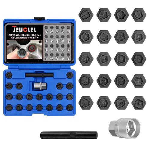 22PCS Wheel Locking Nut Key Kit Compatible with BMW Series