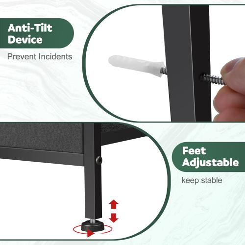 Color white Dresser for Bedroom with 9 Drawers, Chest of Drawers, Storage Drawers Organizer Unit, Black Wide Fabric Dresser with Fabric Bins for Closet, Living Room, Entryway