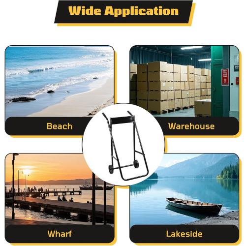 Outboard Boat Motor Stand,Outboard Motor Stand,165LB Load Outboard Motor Carrier,Boat Motor Stand with Wheels,Portable Boat Motor Engine Trolley for Motor Repair, Maintenance,Storage