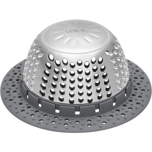 LEKEYE Drain Hair Catcher/Bathtub Drain Cover/Drain Protector for Pop-Up & Regular Drains(Patented Product)