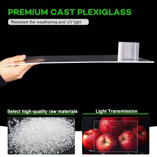 VOISEN 3 Pack Plexiglass Sheets 1/8 Inch Thick, 16X20 Plexi Glass Panel,Plastic Sheet for Crafts,Signs, Display Cases, Sneeze Guard, Cut with Engraver,Power Saw or Hand Tools