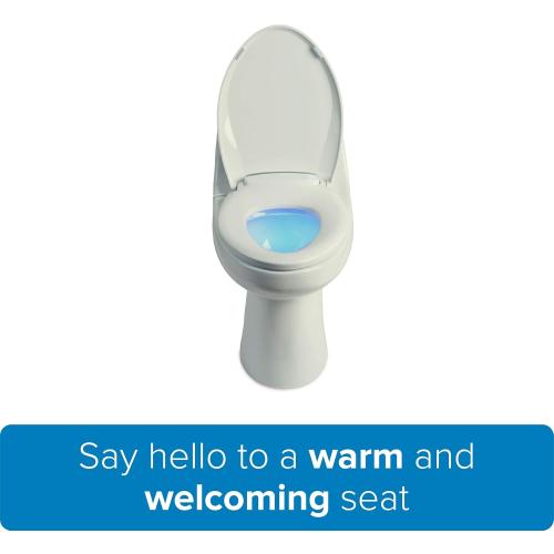 Brondell L60-EB LumaWarm Heated Nightlight Elongated Toilet Seat, Biscuit