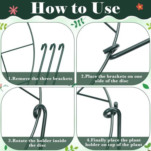 6 Pack 16 x 24 Inch Peony Cages and Supports Grow Through Plant Grid Support,Metal Plant Brace Support Peony Rings Hoops for Outdoor Plants Vegetables,Rose,Tomato,Orchids