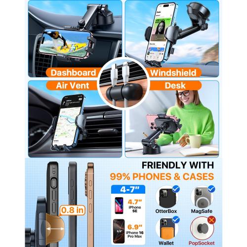 HTU 2026 Ultimate Best【True Military-Grade & Safety Cert】 Car Phone Holder
