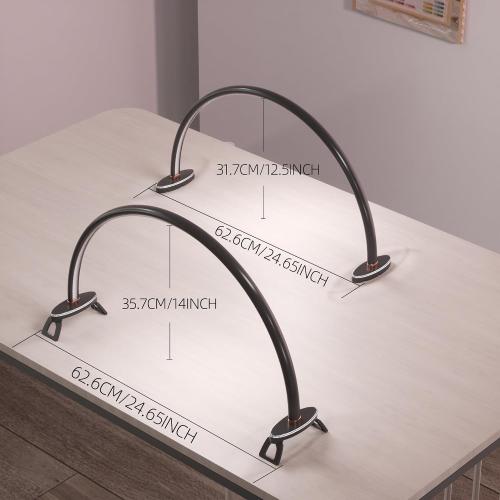 Half Moon Light for Nail Desk, Black Nail Tech Desk Lamp with Stepless Dimming, 3 Color Temperature, for Manicure, Tattoos, Eyebrows, Beauty