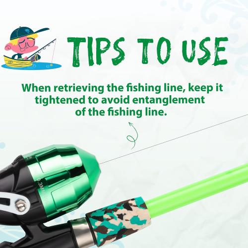 WIDDEN Kids Fishing Pole with Reel Beginner Kit for Boys Girls Ages 3-12