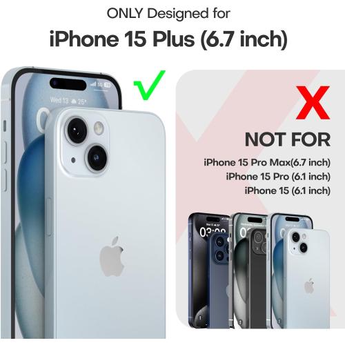 TAURI for iPhone 15 Plus Case Clear, Compatible with Magsafe, with Screen Protector, Military Grade Drop Protection Shockproof Case for iPhone 15 Plus 6.7 Inch | 3 in 1, Not Yellowing, 6.7 Inch