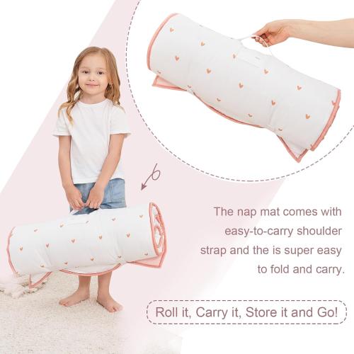 Extra Large Toddler Nap mat by Cokouchyi, Toddler Sleeping Bag with Removable Pillow, Measures 53 x 21 x 1.5 Inches, Sleeping Mat, Ideal for Daycare and Preschool Kindergarten