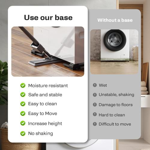 Appliance Rollers Heavy Duty,Newest Extendable Appliance Sliders,Liftable Washing Machine Base,Easily Move Washer and Dryer Machines,Refrigerators,Furniture-Black