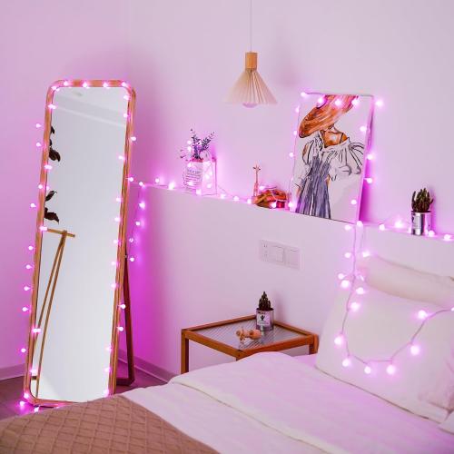 JMEXSUSS Globe String Lights Battery Operated - 100 LED White Fairy Lights Indoor Outdoor Waterproof 33FT Battery Powered String Lights with Remote for Wedding Bedroom Classroom Camping Decor