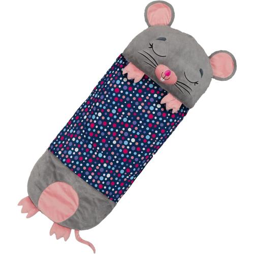 Happy Nappers: Pillow & Sleepy Sack: Large - Mouse - 66 x 30, 2-in-1: Plush Animal Opens Into Sleeping Bag, Soft Play & Nap Character, Kids 3