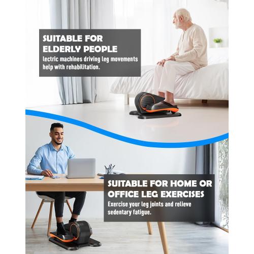 Under Desk Elliptical Machine, Electric Ellipse Leg Exerciser for Senior, 12 Adjustable Speeds Quiet and Portable Seated Pedal Exerciser for Training with Remote Control