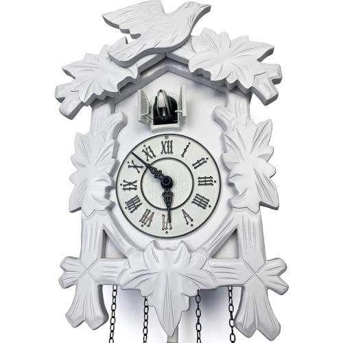 Rylai Cuckoo Clock Large Wooden Wall Clock Handcrafted 13x9.5 Inch (BROWN)