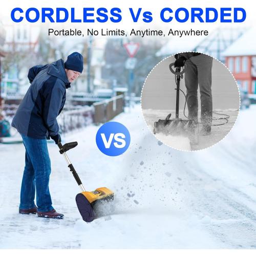 Cordless Snow Shovel Compatible for DeWalt 20V Battery with Brushless Motor, 12'' Cordless Snow Blower, Electric Snow Thrower,6.2 Clear Depth with Front Handle for Deck,Patio