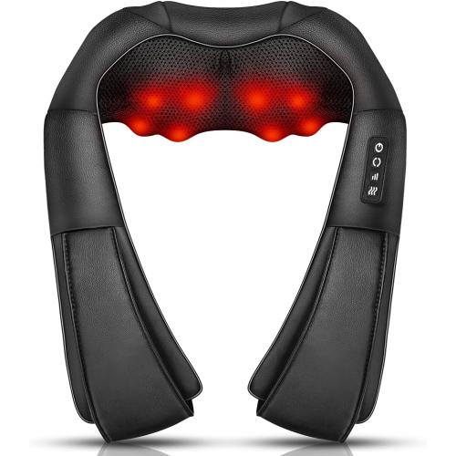 Neck Massager with Heat, Shiatsu Massager for Neck, Back, Shoulder, Foot and Leg, Deep Tissue 3D Kneading Massage for Relax Muscles at Home and Offie,Back Massagers for Women and Men