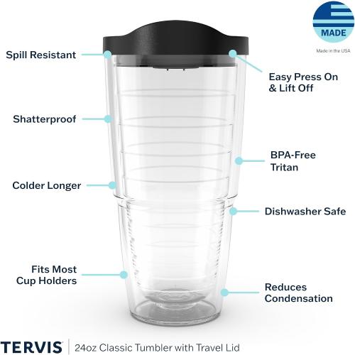 Tervis Zodiac Galaxy Made in USA Double Walled Insulated Tumbler Travel Cup Keeps Drinks Cold & Hot, 24oz, Classic