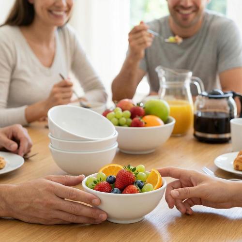4 Pcs Ceramic Soup Bowls, 26 Oz White Deep Bowls, 5.9 Inch Microwave & Dishwasher Safe, for Cereal, Soup, Salad, Rice and Pasta