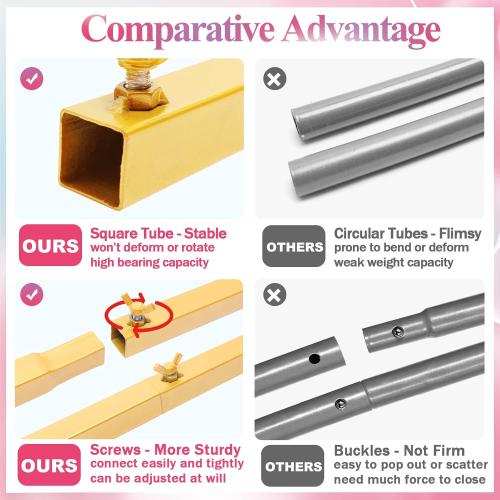 Fomcet Metal Arch Backdrop Stand Set of 2 Gold Wedding Arch Stand 7.2FT & 6FT Arched Backdrop Frame for Birthday Party Baby Shower Graduation Ceremony Decoration