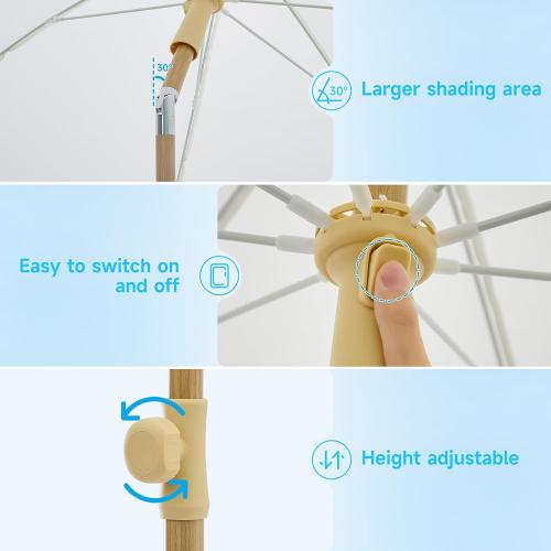 Patio Umbrella with UPF 50  Protection, 8 Ribs, Push Button Tilt - Versatile Outdoor Shade for Garden, Courtyard, and Beach