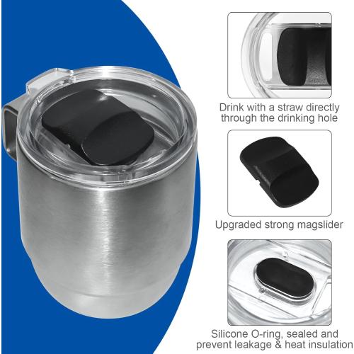 Tumbler Lids for YETI 6 oz/ 8oz/ Stackable Mug & Yeti Rambler 10 oz Tumbler Lid, MagSlider Lids for Yeti Espresso/Coffee Mug 6oz, Replacement Lid for Ye-ti Rambler 10 oz Wine Tumbler (4 Pack)