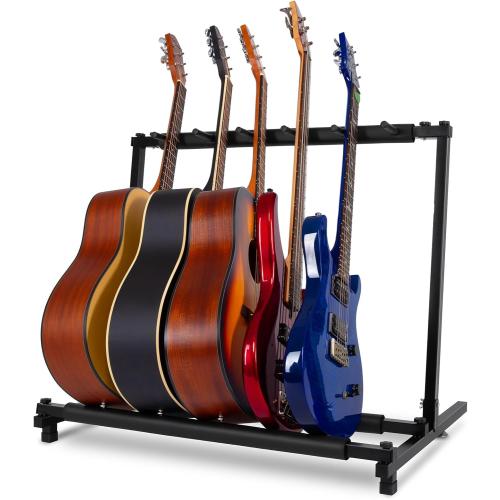 AODSK Multi Guitar Stand Rack with Folding Design,Multiple Guitars Stand,Portable Black Guitar Holder,Black Guitar Display Holder for Guitar & Bass,Studio & Home
