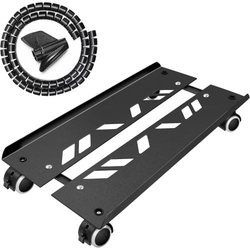 Seloom Computer Tower Stand, Adjustable PC Stand, Heavy-Duty Mobile CPU Tower Holder with Rolling Caster Wheels, Fits Most Gaming Desk Floor