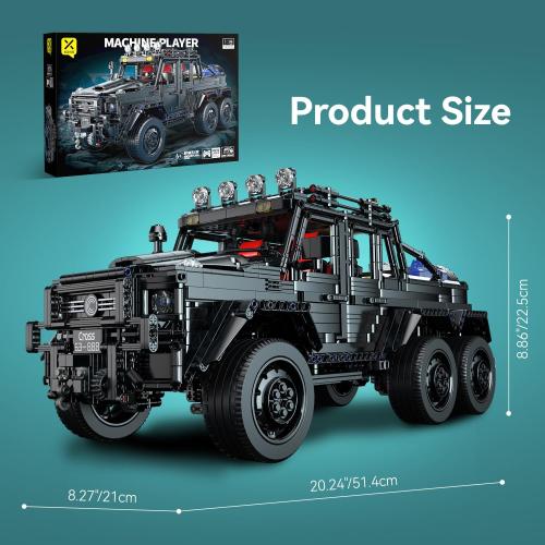 Chodia Wrangler 6×6 Pickup Cars Truck Building Kit,1:8 Scale Vehicle Toys Moc Model with Switchable Off Road/Urban Modes & 3-Speed Birthday for Adults,Boys,Men,Teens 14 (3224 PCS)