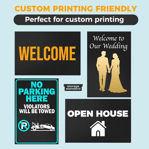 10-Pack Poster Board 24x36 Corrugated Plastic Sheets - 4mm, Extra Large Waterproof Blank Yard Sign for DIY Projects, Printing, Crafts, Presentations, Outdoor Displays, Signs - Black