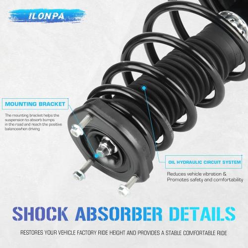 Rear Struts Shocks Suspensions w/Coil Springs for Toyota Camry 2.4L 3.5L (Exc. SE) 2007-2011 / Toyota Avalon 3.5L 2008-2011, Strut Shock Absorber Assembly (Fits 172310 172309) 2009 2010