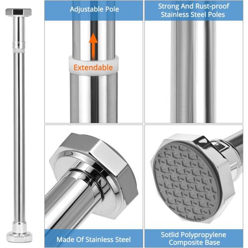 QWORK Undermount Sink Brackets, 2 Pack Adjustable Stainless Steel Undermount Sink Support Legs (19.7-31.5), for Kitchen Sink