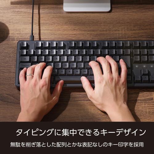 Elecom TK-MC50UKTBK Leggero Mechanical Keyboard, Wired Full Size, N Key Rollover, 50 Million Times, Heavy Duty Switch, Brown Axis, Black