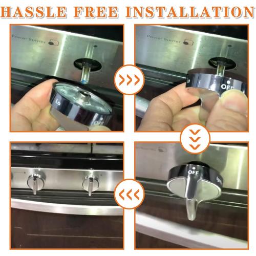Silver 5 Pack TOMOON 2025 Upgraded W10766544 Gas Stove Knobs Replacements for Whirl.Pool Range Oven WFG540H0ES0 10430807 W10676228 4248219 AP5958476 PS10067059 EAP10067059-Stainless Steel Oven Knobs-5 Pack