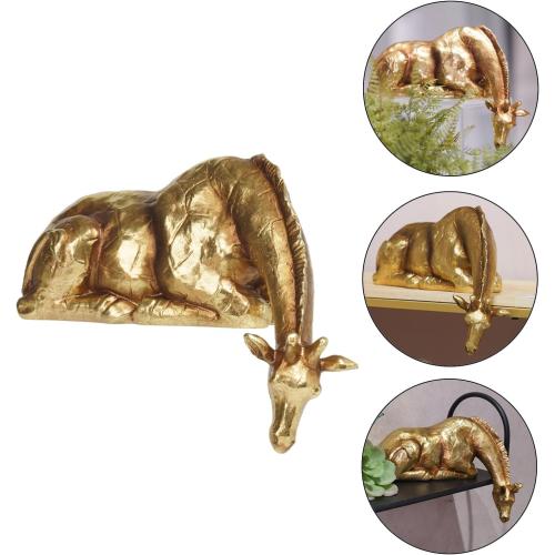 Braxio Living Room Decor Statues Indoor - Resin Abstract Golden Giraffe Sculptures Home Decor for Desktop Shelf Table Desk Bedroom Office Farmhouse Decoration Gifts 8.25 * 5.5 * 3.5 Inch