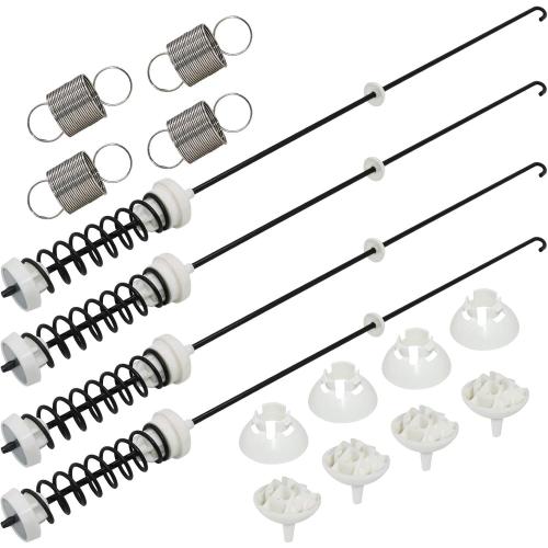 【NEW UPGRADED】W10780048 Suspension Rods(23.6in) W10400895 Washer Suspension Springs(4pcs) by Beaquicy - Replacement kit for Whirlpool Kenmore and Admiral - Replaces WTW4800XQ2, WTW4800XQ4, RTW4640YQ1