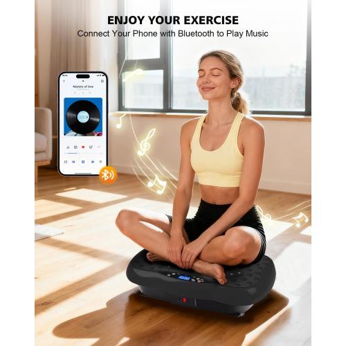 Vibration Plate Exercise Machine, 10 Auto Modes/200-Levels Vibrating Plate for Lymphatic Drainage Weight Loss, 450lbs Capacity Whole Body Shake Plate for Women & Men