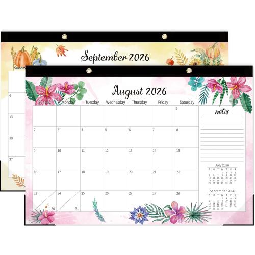 GuassLee Large Desk Calendar 2026-2027, 19 Months, 17 x 11.5 | Jun 2026-Dec 2027 Desktop/Wall Calendar, Monthly Planner with Watercolor Design for Office School Home Organizing