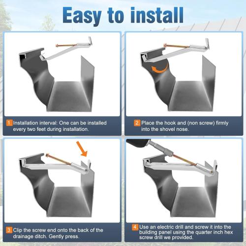 25 Pcs 5 Inch Gutter Hangers with a Pre-Inserted