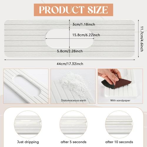 an Oval Hole White Faucet Mat for Kitchen Sink 17.32 x 4.6 Kitchen Faucet Absorbent Mat Diatomite Splash Guard for Sink Quick Drying Stone Drip Catcher for Bathroom Counter