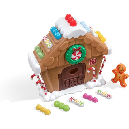 Step2 My First Gingerbread House, Kids Interactive Christmas Holiday Toy, Lights Up and Plays Music, Includes 20 Accessories, For Toddlers 1  Years Old