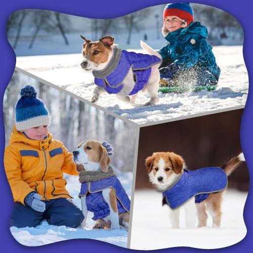 Fragralley Dog Medium Winter Coat, Waterproof Windproof Reflective Fleece Jacket with Harness Hole, Warm Snow Vest for Small Medium Large Dogs​, Ideal Gifts