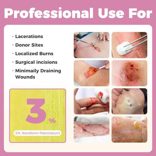 Medical Xeroform Petrolatum Dressing 4x4 - FSA-HSA, Non Stick Gauze Pads