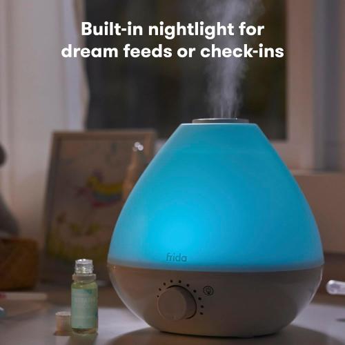 Frida Baby 3-in-1 Cool Mist Humidifier for Baby with Diffuser   Nightlight, Allergy Relief Baby Humidifier for Bedroom, Nursery   Large Rooms, Quiet, Auto Shut Off, Runs  24hrs