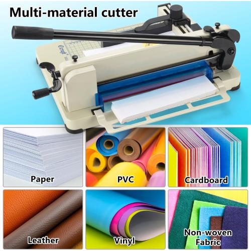 Ecraft Heavy Duty 12 Guillotine Paper Cutter - 400 Sheet Capacity,Solid Steel with HSS Blade,Industrial Commercial Trimmer for Office,School,Print Shop,Safety Lock & Clear Grids