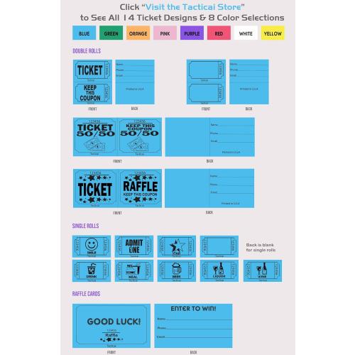 Tacticai 2000 Blank Raffle Tickets, Single Roll, Purple | 8 Color Options, Premium Cardstock, Clean-Tear Perforations, for Events, Fundraisers & Prizes — Proudly Made in USA