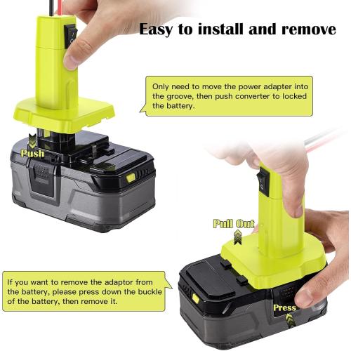 2 Packs Power Wheel Adapter for Ryobi 18V Battery Adapter Power Wheel Battery Converter Kit with Fuse & Switch & Wire Terminals 12AWG Wire for DIY Ride On Truck and Rc Toys