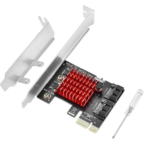 ELUTENG PCIE SATA Expansion Card 2 Port PCIE to SATA Card 6Gbps SATA 3.0 Controller PCI Express X1 Expansion Card with Low Profile Bracket for Desktop PC Support SSD HDD