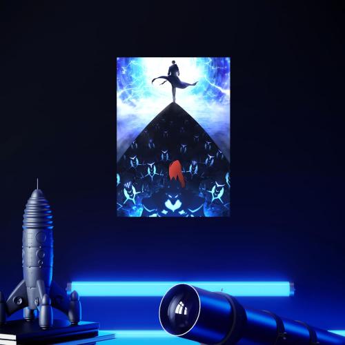 Displate Metal Poster Solo Leveling - Ani-May Exclusive - Sung Jinwoo - Metal Sign Anime Series - Collectible Gift - Premium Wall Decorations Room Decor Gifts Movie Posters - 12.6x17.7 in