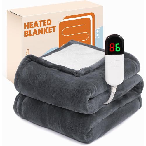 Electric Heated Blanket Throw 50x60, 8 Heat leavls and 1-8H Auto Off